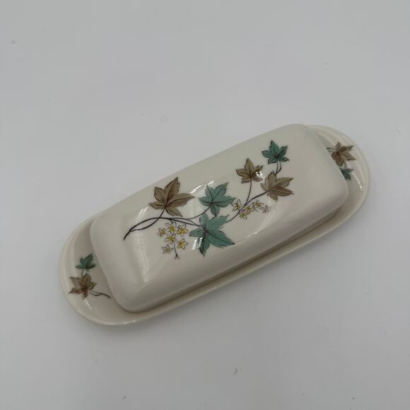 Vintage Butter Dish Woodbine by Syracuse Carefree Fine China 1960's 1/4 lb - Picture 3 of 10